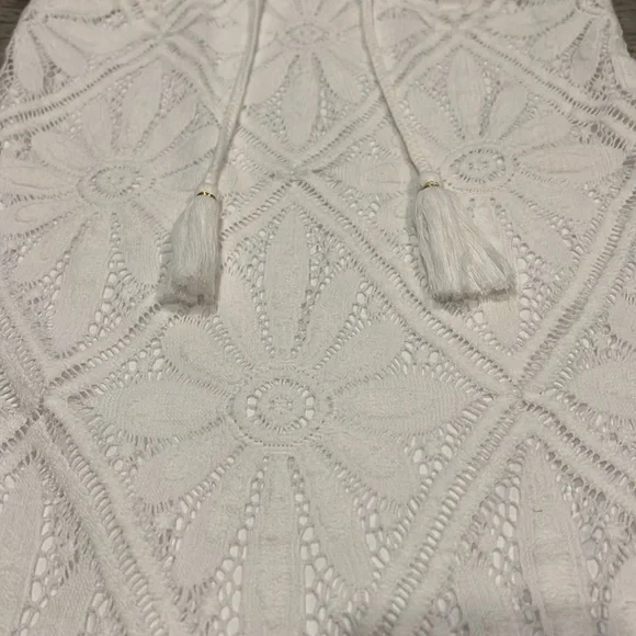 Lilly Pulitzer White Delray Diamond Floral Lace Dusk Mini Dress / Swim Cover New - Picture 9 of 12